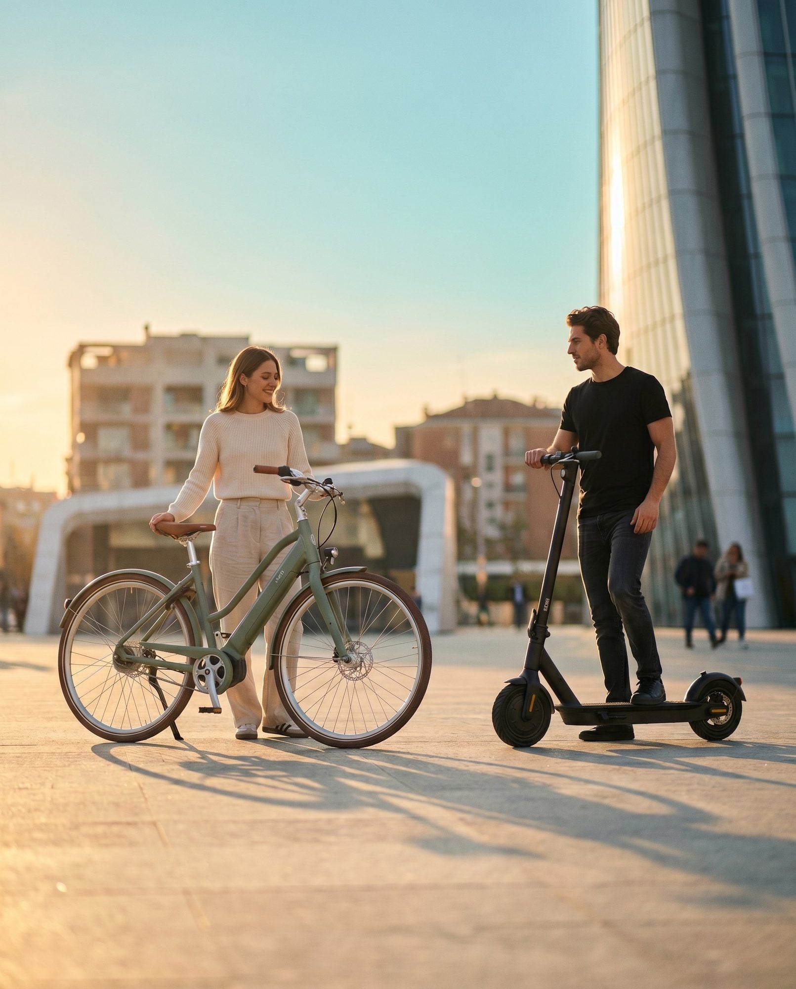 Vélo et trottinette en ville