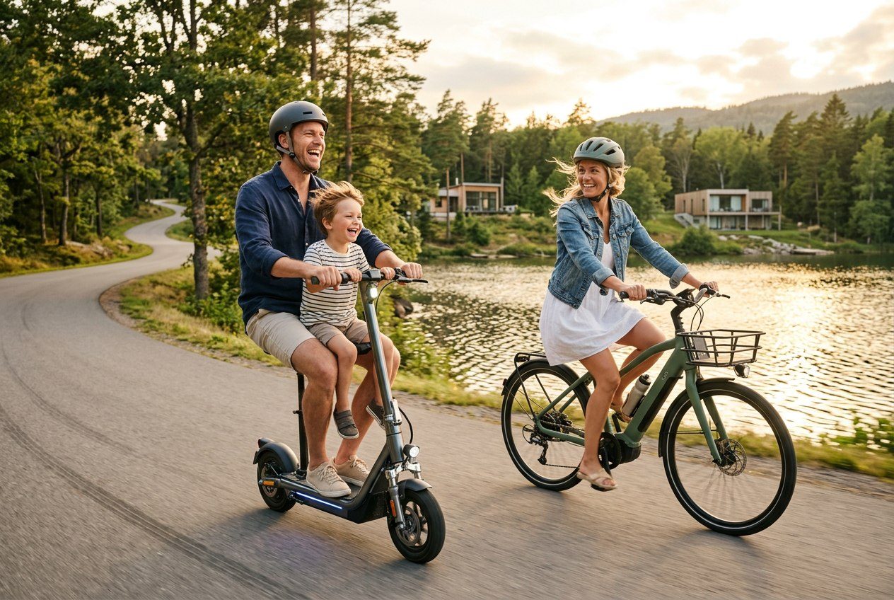 Famille au bord du lac