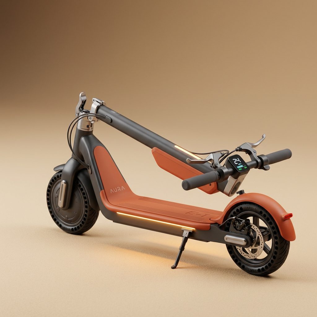 Trottinette électrique noire premium au design épuré