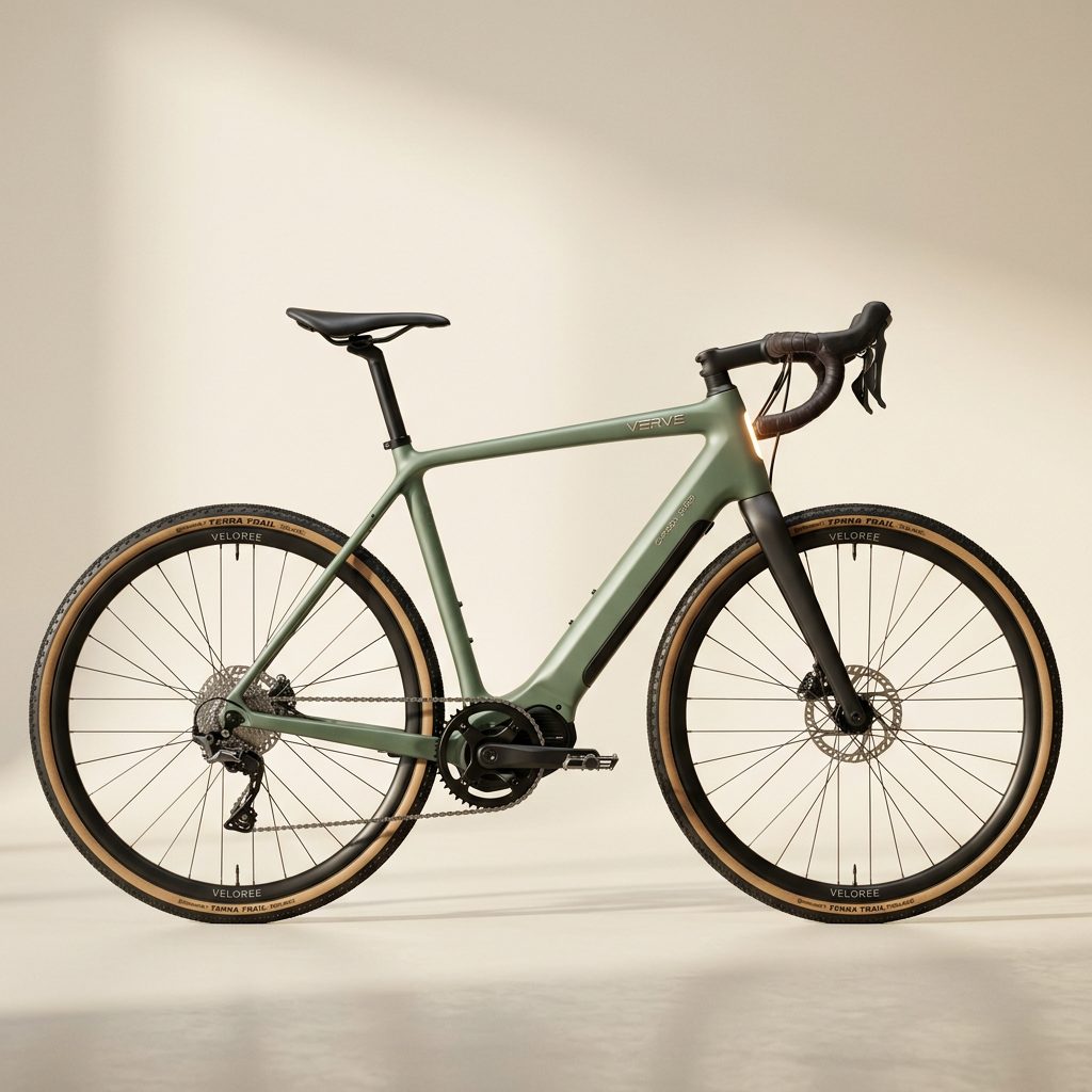 Vélo électrique vert mat au style urbain sportif